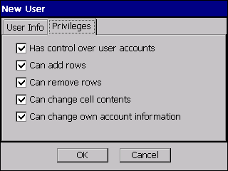 New User Privs